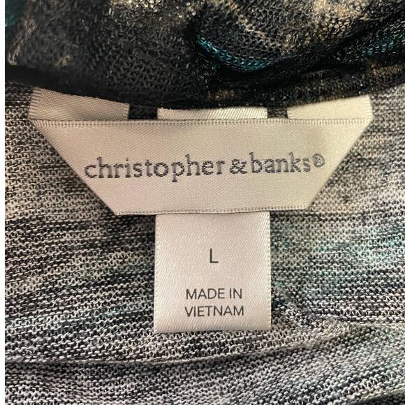 Christopher & Banks Large Long Sleeve Swoop Front Lightweight Gauzy Blouse - Picture 5 of 6